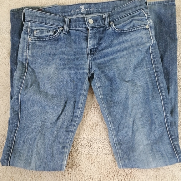 7 For All Man Kind Skinny Blue Jeans Size 28 - Picture 3 of 7